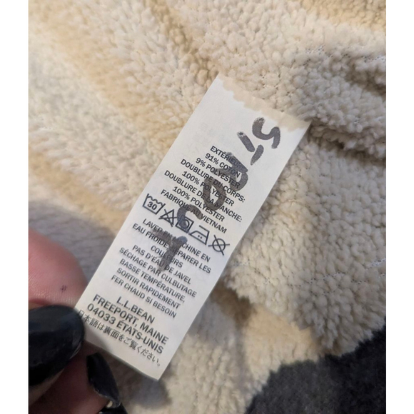 L.L.Bean Katahdin Ironworks Gray Sherpa Lined Full Zip Hoodie Size Small - Picture 9 of 10